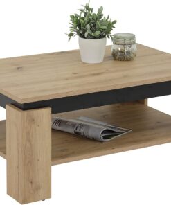 Hela Tische, Tim - Mesa de café, Madera de ingeniería, Roble Artisan, 90 x 60 cm