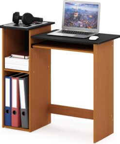 Furinno Econ Escritorio De Computadora, Cereza Clara/Negro, Talla única