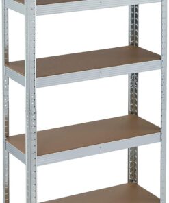 Relaxdays Estantería Galvanizada para Carga Pesada, hasta 875kg, 150x75x30 cm, 5 Baldas, Encaje, Acero, Sótano, Plateado