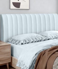 Funda para Cabecero de Cama Rayas Verticales Fundas Cabecero Cama Terciopelo Suave Funda Grueso para Dormitorio Cabeceros Azul 150cm