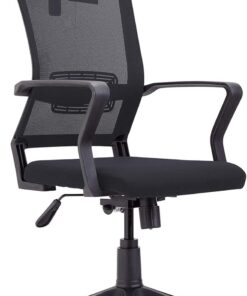 Winner, Silla de Oficina, Despacho, Escritorio o Estudio, Acabado en Tejido Transpirable Negro, Medidas: 64 cm (Ancho) x 64 cm (Fondo) x 117-127 cm (Alto)