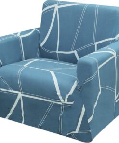 Comart - Funda Sillón Fashion - Elástica - 1 Plaza - Geométrico Azul