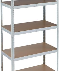 Relaxdays Estantería Carga Pesada Galvanizada, 875 kg, 180x90x45 cm, 5 Baldas, Encajado, Acero, Bodega, Sótano, Plateado
