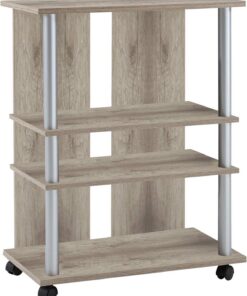 FMD Möbel 205-007 Variant 7 - Mueble Auxiliar para televisión y Equipo de música (65 x 85 x 40 cm), Color Roble