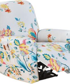 EBETA Fundas para sillones de 4 Piezas Funda elástica para sillones de Relax, Capuchas para sillón, Elástico Funda para sillón reclinable (Aroma Floral)