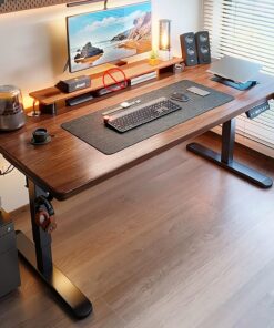 Escritorio Ajustable en Altura, Standing Desk con 3 Ajustes Preestablecidos de Memoria, Escritorio Elevable Anticolisión, Escritorio de Pie con Recordatorio de Sedentarismo(140x60cm/55.1x23.6in