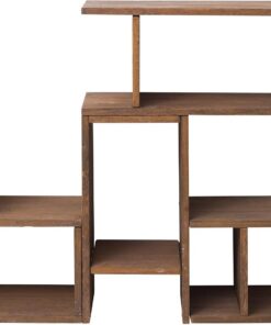 rebecca mobili Estanteria Muebles Estante Alacena Madera Libreria Libros Marron Organizador Oficina Biblioteca (Cod. RE4587)