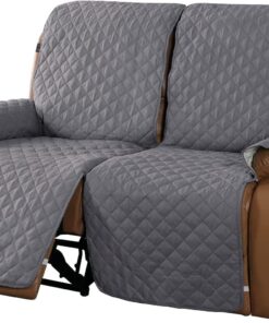 Funda for Silla Reclinable Relajante Funda Acolchada for Sofá Reclinable, Protectora Sillón Antiincrustante Antideslizante Protección De Sofá con Banda Elástica(Grigio,2 Posti)