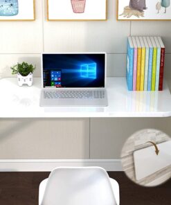 aleawol Mesa de pared plegable flotante para ordenador portátil, mesa de trabajo plegable, mesa de PC, mesa de comedor con soportes para ahorrar espacio (blanco 80x40 cm)