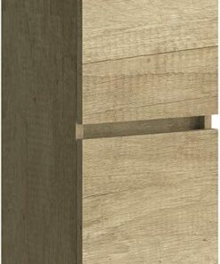 Baikal Armario de Baño, Mueble de Baño, Armario Alto. Muebles Auxiliares. Estanteria. Columna. Entrega en Kit. Serie Cerrada 140 cm Nature