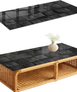 Tapa para Mesa de Centro 125x50 cm | Rectangular | Bordes Pulidos | Mosaico de azulejos | con Impresión Decorativa | Pies Antideslizantes | para la Cocina y Salón | Vetro Temperato