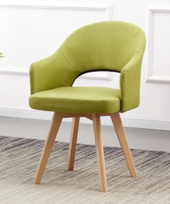Sillas de comedor tapizadas, sillas laterales de tela moderna con patas de madera maciza, sillones decorativos para comedor, restaurante, hotel
