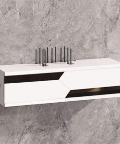 Mueble de TV Flotante de Madera para Pared, Consola Multimedia con diseño de múltiples estantes para Sala de Estar y Oficina en casa - Moderno Mueble de TV Blanco (60 cm/23,6 Pulgadas)