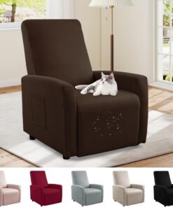 Bocguy Impermeables Fundas para Sillones Relax, Funda para Butaca Reclinable de 1 Plaza, Cubierta Elástica y Ajustable, Protector Impermeable para Sofá Individual (Marrón Oscuro)