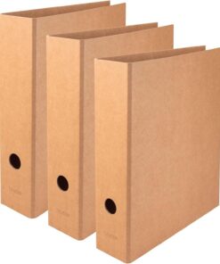 Falken Pack de 3 Archivadores Pure Nature, Made in Germany, 8 cm, Formato DIN A4, Color Marrón, Vegano, de estilo minimalista, más resistentes y duraderos, de cartón natural sin tratar