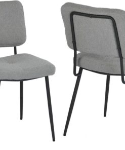 MEUBLE COSY Juego de 2 Sillas de Comedor Escandinavo Tapizadas en Tela de Felpa sin Reposabrazos con Patas Metal para Cocina Salón Dormitorio