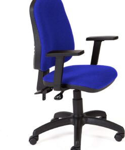 Rocada, Silla de Escritorio Ajustable, Silla de Oficina con reposabrazos y Ruedas, Silla giratoria Comupter en Tela Transpirable Reforzada (Azul)