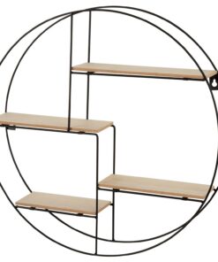 AKTIVE MAX Home Estantería de Pared, D50x10 cm, Peso máximo 4 kg, Redonda, con 4 baldas, Diseño Decorativo metálico, con Estructura Circular, para Colgar, Salón, Dormitorio, Oficina (18475)