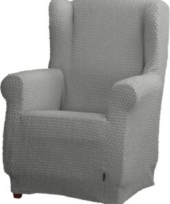 Estoralis Borneo | Funda de Sillon Bielástica | Tejido Súper Elástico C/ 09 Gris Claro | para Sillon Orejero de 70 a 110 cm. | Protector de Calidad | Súper Ajustable