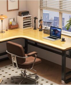 Escritorio Gaming De Madera Maciza En Forma De L con Borde Inclinado - Mesa Ordenador Ergonomica para Oficina En Casa, Rincón Estudio Trabajo para Estudiantes Y Gamers(C-Left,120x80x75cm)