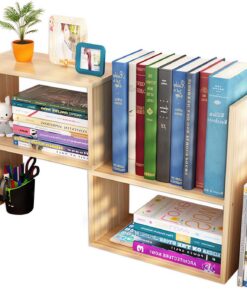 Estante para libros, estante de escritorio, estante pequeño, organizador de estantes de escritorio de madera, almacenamiento de escritorio ajustable, estantería de escritorio, estante de escritorio