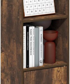 Furinno Luder - Estantería para Libros, estantería de 3 Niveles con Estante Abierto, estantería de pie con Armario de 1 Puerta, 9.3 x 12 x 31.5 Pulgadas, para organización y Almacenamiento, para Sala