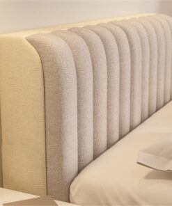 Funda de Cabecera | Protector Acolchado para Cabecero de Cama en Tejido Algodón-Lino, Elástico y Antipolvo | Cubierta Todo Incluido para Medidas 150 160 180 cm de Ancho(Beige,180 * 60cm)