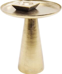 Kare Design Mesa Auxiliar Plateau Uno, Dorada, Redonda, 45 cm de diámetro, Mesa de Centro, Mesa de salón, mesilla de Noche, Mesa de sofá, Aluminio, 53 x 45 x 45 cm (h/w/d)