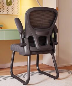 Silla Escritorio Sin Ruedas, Silla Oficina Ergonomica, Sillas Gamer de Malla, Silla Ordenador, Sillas de Trabajo con Soporte Lumbar, Adecuadas para el Hogar, Sala de Espera, Recepción, Conferencias(Bl