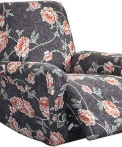 Funda para sofá reclinable Funda elástica para sillón de Descanso 4 Piezas Funda elástica para sillón reclinable, sillón de Masaje(Flores Floreciendo)