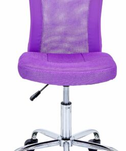 Inter Link - Silla de Escritorio Infantil - Sillón Giratorio ergonómico - Altura Ajustable - Pie de Metal Cromado - Funda de Malla Transpirable - Giratorio 360° - Púrpura - Bonnie