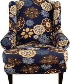 Fundas de sillón orejero elástica 1 Plaza Estampado Fundas para sillones con Respaldo de ala Cubre Sillón Funda para sillón con Respaldo de ala para Sala de Estar