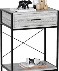 Vida Designs Brooklyn Mesas de Consola, Madera, Gray, 1 Drawer