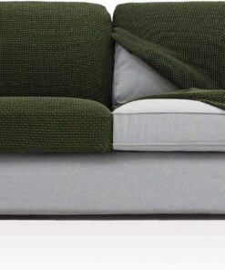 FAVERTI® Funda Super Elástica de cojín de sofá con Medidas Entre 50-85 cm por 45-70 cm y 10-20 cm de Alto | Modelo NOVELE | Funda de Asiento o Respaldo de sillón o sofá Césped