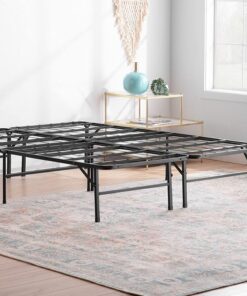 Linenspa Estructura Cama de Metal – Cama Plegable – Somier con patas 140x200 cm – Espacio Inferior de 33cm para Almacenamiento – Se Monta en 5 Minutos