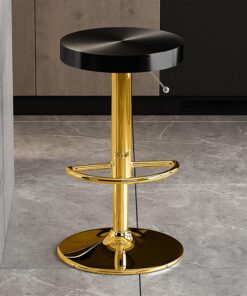 Taburetes de bar, modernos taburetes giratorios de altura ajustable de acero inoxidable con reposapiés, diseño de parte superior redonda para cocina, pub, bistró, comedor, paquete de 2