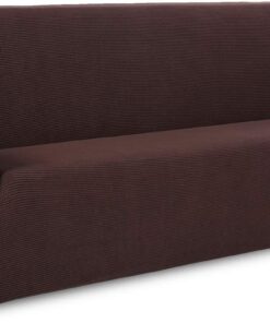 TIANSHU Funda Elástica para Sofá, Funda Sofa 4 Plaza, Ajustables Fundas Sofa Elasticas, Proteger el sofá, Funda de Sofá con Reposabrazos Antideslizante Antimanchas Lavable (Chocolate)