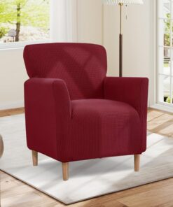 Bocguy Funda de sillón de Alta Elasticidad, 1 Plaza, elástica, Suave, con reposabrazos, Funda de sofá, Funda de sofá, Lavable, Color Verde Claro (Burdeos)