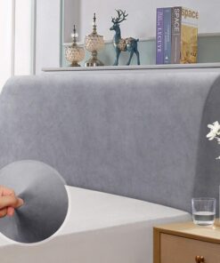 TAOCOCO Funda para Cabecero de Cama Elástica, Funda de Cabecera con Diseño Integral en Color Sólido, Protectora de Cabecera Moderna, Lavable, Suave y Resistente (150-170 cm, Gris Claro)