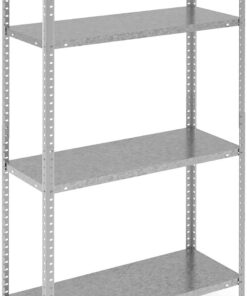 Relaxdays Estantería Metálica, 4 Baldas, 160 kg, Cargas Pesadas, Sótano, Acero Galvanizado, 150 x 75 x 30 cm, Plateado
