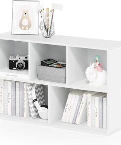 Furinno Luder Estantería Abierta Librería de 5 Cubos, Blanco