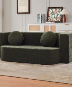 Sofá cama plegable compacto modular de tela tejida seccional que ahorra espacio para sala de estar, versátil sofá cama para espacios pequeños