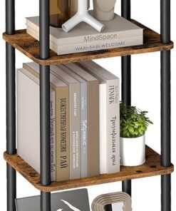 VASAGLE Montaje Súper Rápido sin Herramientas, Estantería de Almacenamiento de 6 Niveles, 23,8 x 38 x 173,4 cm, para Salón, Dormitorio, Cocina, Marrón Rústico y Negro Tinta LLS136K01