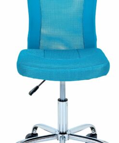 Inter Link - Silla de Escritorio Infantil - Sillón Giratorio ergonómico - Altura Ajustable - Pie de Metal Cromado - Funda de Malla Transpirable - Giratorio 360° - Turquesa - Bonnie