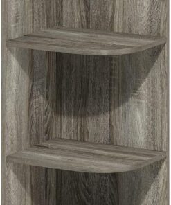 Furinno Pasir Estantería Abierta Librería de 3 Niveles, Esquinera, Roble Francés