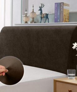 TAOCOCO Funda para Cabecero de Cama Elástica, Funda de Cabecera con Diseño Integral en Color Sólido, Protectora de Cabecera Moderna, Lavable, Suave y Resistente (150-170 cm, Marrón)