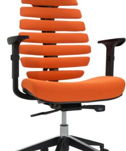 hjh OFFICE Silla de Oficina Silla giratoria Ergo Line II Pro Tela ergonómica con Brazos Ajustables con reposacabezas Naranja