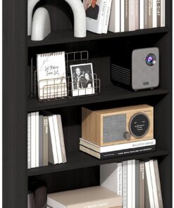 Furinno Basic Estantería De 6 Niveles con Estante Abierto, Organizador De Almacenamiento En Forma De Cubo, 18 X 61 X 135 Cm, para Sala De Estar, Dormitorio Y Oficina En Casa, Color Espresso