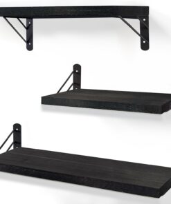 ZVZM Estanteria de Pared Madera, Baldas Flotantes Pared, 3 Niveles Repisas Estante de Pared, Estantería Pared, Estantes Flotantes, Decoración Pared Salon, Dormitorio, Baño, Cocina