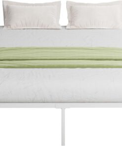 Novilla Somier 160 x 190 metálico, Altura 30,5 cm, Estructura Cama 160x190 con Patas, metálica Incluye un somier de láminas metálicas y Tiene, Blanco